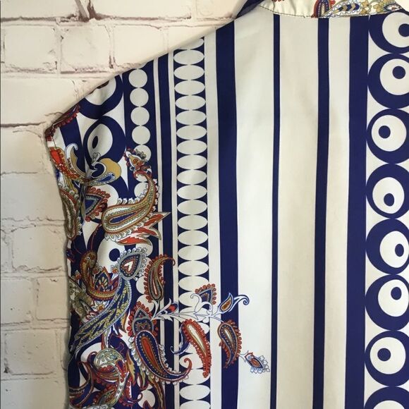 Secret‎ Women's Sleeveless Top Blouse Collared Paisley Print - Picture 11 of 12